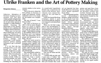 Ulrike Franken And The Art Of Pottery Making – Tshoganetso Mokowe